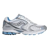 Saucony Women's Progrid Hurricane 10 Running Shoe,White/Light Blue,8.5 M