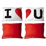 Present Time pillow set in a tin 2 pillow cases L 60cm x W 70cm I love you design