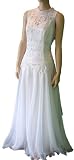 Sleeveless dress-chiffon skirt, White/White, Size 10