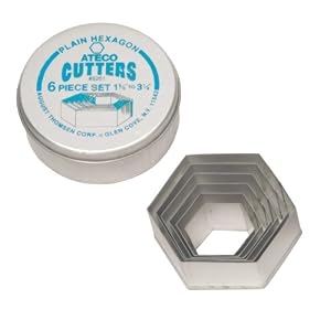 Ateco 6 Piece Plain Hexagon Cutter Set by 
