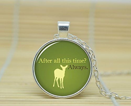 Lawrence Painting Glass Cabochon Necklace Deathly Hallows Necklace After All This Time Always Harry Potter Stag Patronus Snape A3766
