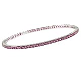 14k White Gold Pink Sapphire w/ Black Rhodium Bangle