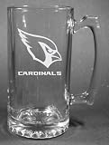 NFL Arizona Cardinals Laser Etched 27oz Glass Beer Mug