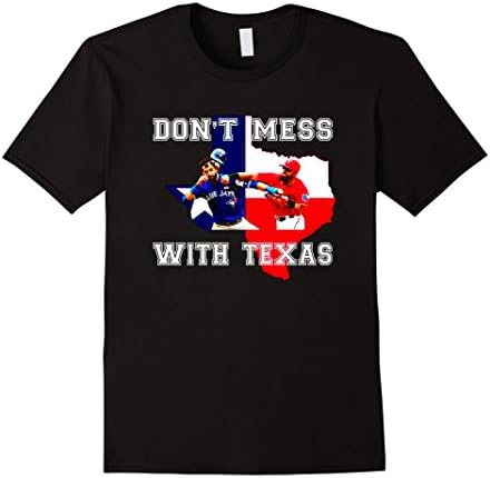 Men's Don't mess with Texas great funny baseball punch t-shirt Large Black