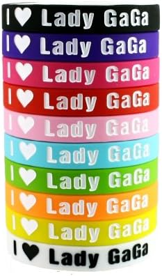 10pcs LADY GAGA Bracelet Lot POP Band Silicon Wristband