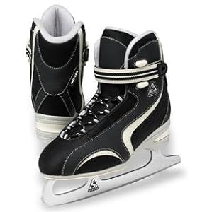 Softec by Jackson ST2200 Classic Women's Ice Skate Recreational Level Figure Skating (Black/White, 7)