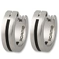ADAMO Edelstahl Herren-Creolen "Black" 14mm (125-82)