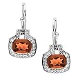 14K White Gold Madeira Citrine and Diamond Earrings