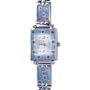 Square Light Blue Flower Encircled Murano Millefiori Watch Wrist