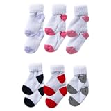 Luvable Friends Heel and Toe Baby Socks, 6 Pack, Boy Set