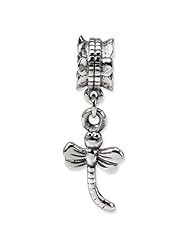 .925 Sterling Silver Dragonfly Dangle Bead