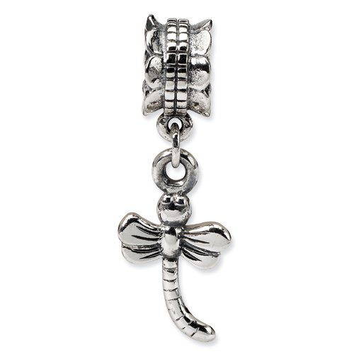 .925 Sterling Silver Dragonfly Dangle Bead