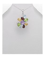 Amethyst Pendant Necklace In 92.5 Sterling Silver