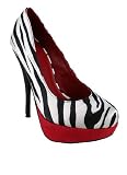Zebra Print Satin Platform Pump