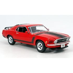 Ford Mustang Boss, red, 1970, Model Car, Ready-made, Welly 1:18