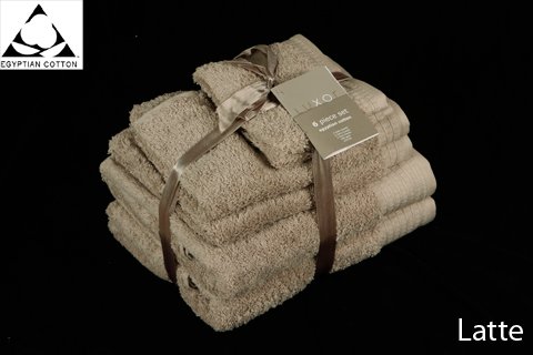 Prestige Luxor Egyptian Cotton 650gsm 6pc Towel Bale Bundle Gift Set - LATTE