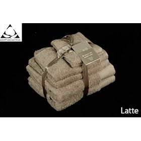 LATTE 650gsm 6pc Prestige 'Luxor' Egyptian Cotton Towel Bale Bundle Gift Set