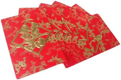 50-Pack "Double Happiness" Chinese New Year Hongbao / Lai See / Lucky Money Red Envelops (HB-3 US)