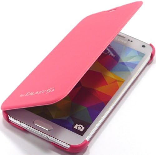 Tmax Leather Wallet Premium Flip Cover Case w/ Card Slot - Ultra Slim Fit Leather Diary Case For Samsung Galaxy S5 GS5 (Pink)