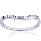 0.10 Ct Round Cut Diamond Anniversary Band Pave Setting 14K SI2 COLOR-H