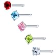 20 Gauge Stainless Steel CZ Nose Bone Pack