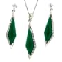Necklace Earring Jewelry Set Silver Swarovski Crystal Emerald Green May Birthstone CZ in Gift Box Bucasi SALE