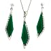 Necklace Earring Jewelry Set Silver Swarovski Crystal Emerald Green May Birthstone CZ in Gift Box Bucasi SALE