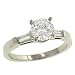 3 Baguette Diamond Engagement Ring .27cttw (CZ ctr)