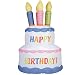 Gemmy Self-Inflating Indoor D?cor Birthday Cake, 4-Foot Tall
