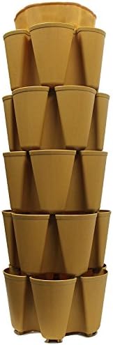 Huge 5 Tier Maple GreenStalk Patio Vegetable Planter with Internal Watering System Grows Strawberries, Vegetables, Herbs, &amp; Flowers