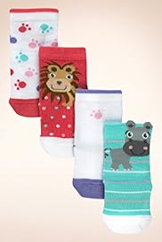 4 Pairs of Cotton Blend Assorted Animal Socks