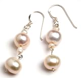 Oi! Ladies E0509 White Fresh Water Pearl Earrings