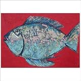 CraftNetwork - Bali Art - Blue Fish Painting