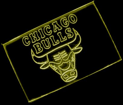 NBA Chicago Bulls Team Logo Neon Light Sign (Yellow)
