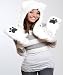 Polar Bear Full Animal Hood Hoddie Hat Faux Fur 3 In 1 Function
