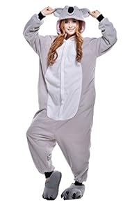 Halloween Animal Pajamas Unisex Sleeping Wear Kigurumi Onesie Cosplay Costumes (M, gray koala)