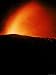 Dramatic Picture of Mt. Etna Volcano Eruption, with Sparks Flying Up in Darkness Phot...