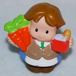 Fisher Price Little People Little Boy Holiding Carrots and box