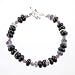Bracelet of Onyx, Iolite, Czechoslovakian Glass and Sterling Silver, #8606