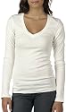 Bella V-neck Sheer L/S Longer-Length Juniors Tee