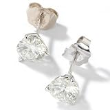 14K White Gold 6MM Martini Moissanite Stud Earrings