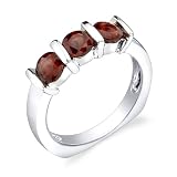 Sterling Silver 2.00 cts Round Cut Garnet Ring Size 7