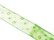 Sheer Green Polka Dot Wired Craft, Wedding & Holiday Ribbon 1.5" x 60" Yards