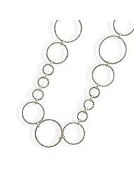 Sterling Silver 23 Inch Textured Multisize Link Necklace