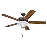 Yosemite Home Decor 5BD52DB+LK106 Builder 52-Inch Ceiling Fan with Fluorescent Light Kit, Dark Brown