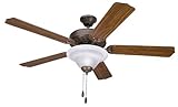 Yosemite Home Decor 5BD52DB+LK106 Builder 52-Inch Ceiling Fan with Fluoresc ....