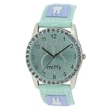 Miffy Outline Diamante Turquoise Analogue Watch
