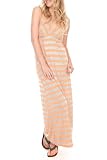 Orange And Heather Grey Stripe Maxi Dress