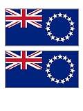 2 Cook Islands Flag Stickers Decal Bumper Window Laptop Phone Auto Boat Wall