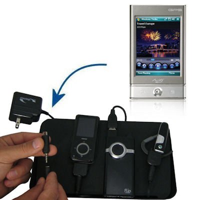 Gomadic Universal Charging Station for the Mio P360 and many other mobile devices - 2nd Generation Design - uses Gomadic TipExchange Technology - 4 tips included